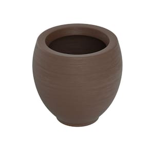 Vaso de Planta Oval 30x32cm Polietileno sem Prato Fibrarte Marrom café