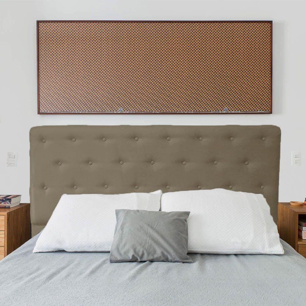 Cabeceira Solteiro Juliana 90Cm Para Cama Box Suede Capucino