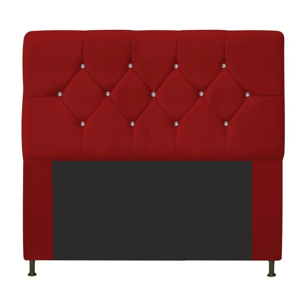 Cabeceira Casal França A05 C/ Strass 140 Cm Vermelho