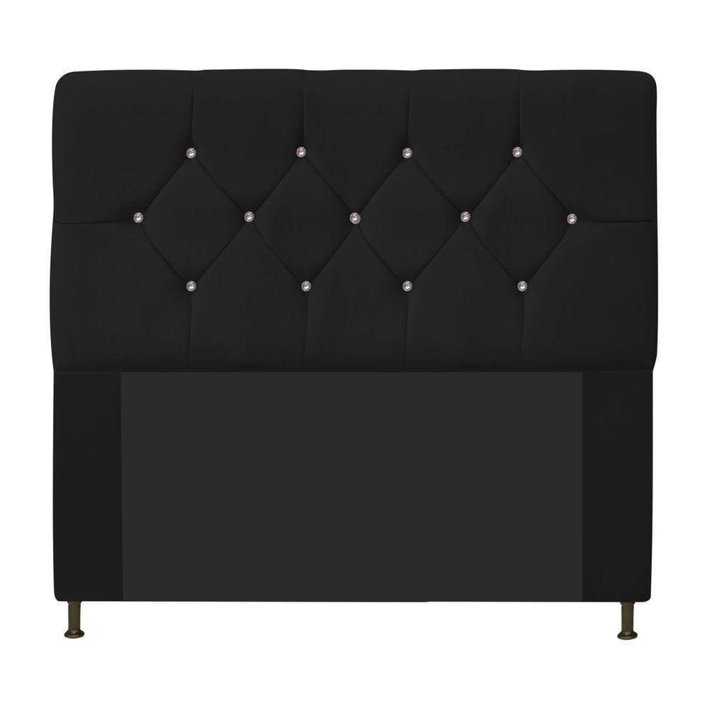 Cabeceira Casal França A05 C/ Strass 140 Cm Preto