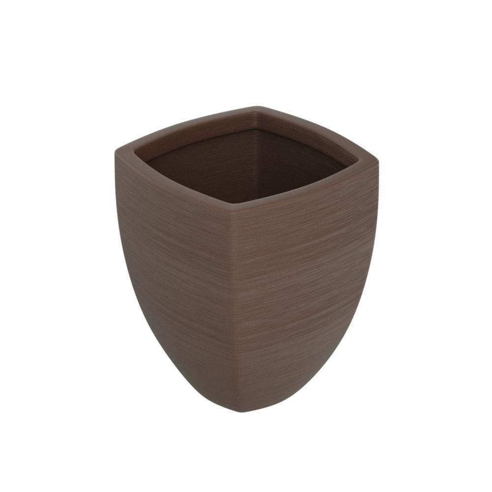 Vaso de Planta Trapezoidal 40x45cm Polietileno sem Prato Fibrarte Marrom café