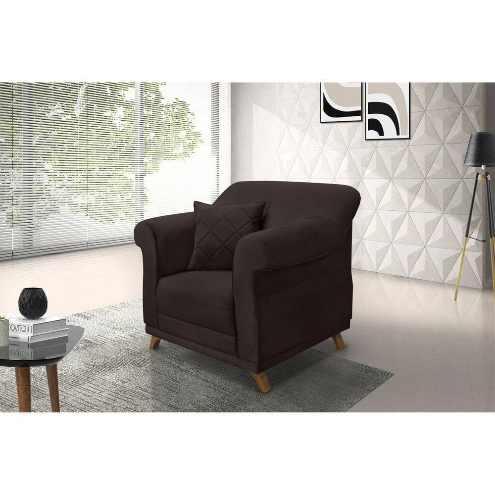 Poltrona Suede Arras Spezzia Decor Café