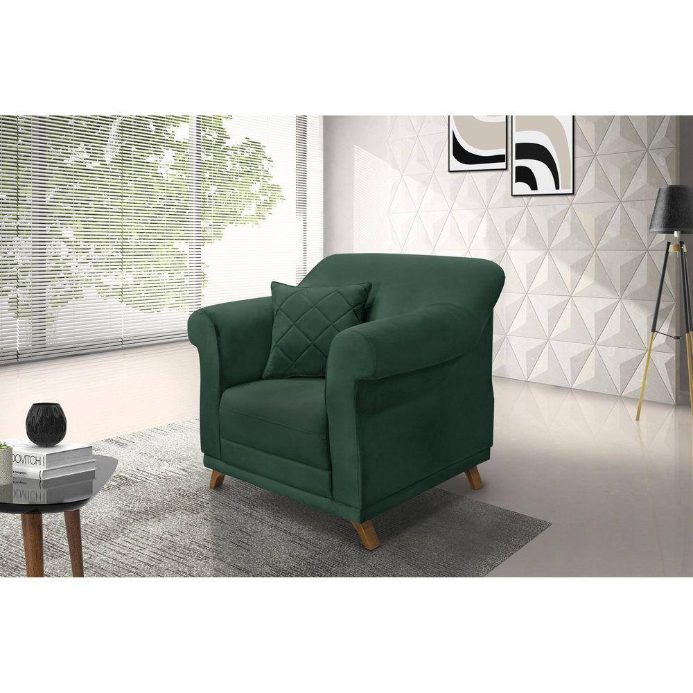 Poltrona Veludo Arras Spezzia Decor Verde Floresta