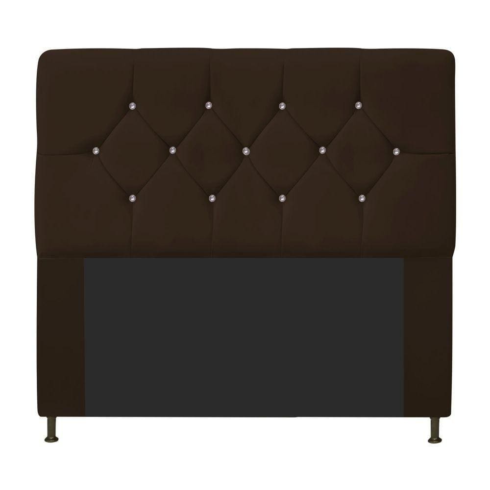 Cabeceira Casal França A05 C/ Strass 140 Cm Marrom