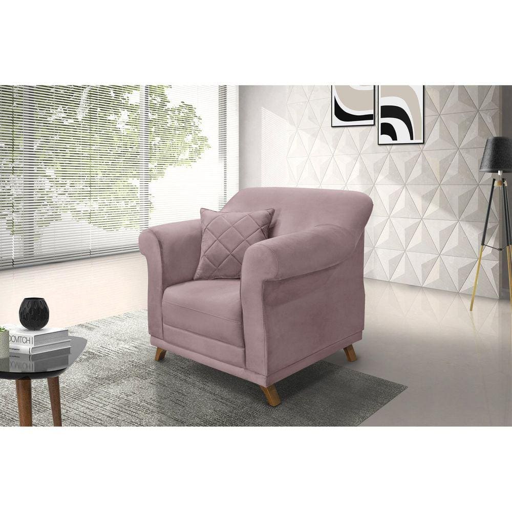 Poltrona Veludo Arras Spezzia Decor Lilás