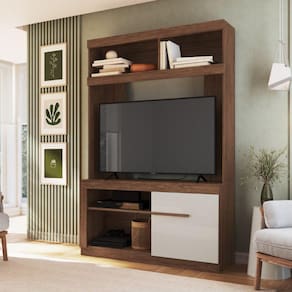 Estante Home para TV até 49 Polegadas 1 Porta Decibal Wengue/Cristalo