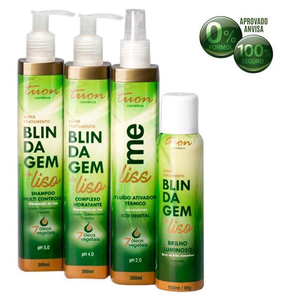 Kit Liss Me Shampoo, Acidificante, Máscara E Spray - Tuon