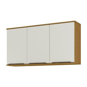 Armário Aéreo 3 Portas 120cm Verace Espresso Móveis Marrocos/Off White