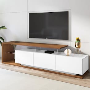 Rack Para TV até 60 Polegadas 3 Portas 217cm Nápoles  Yescasa Cedro/Branco