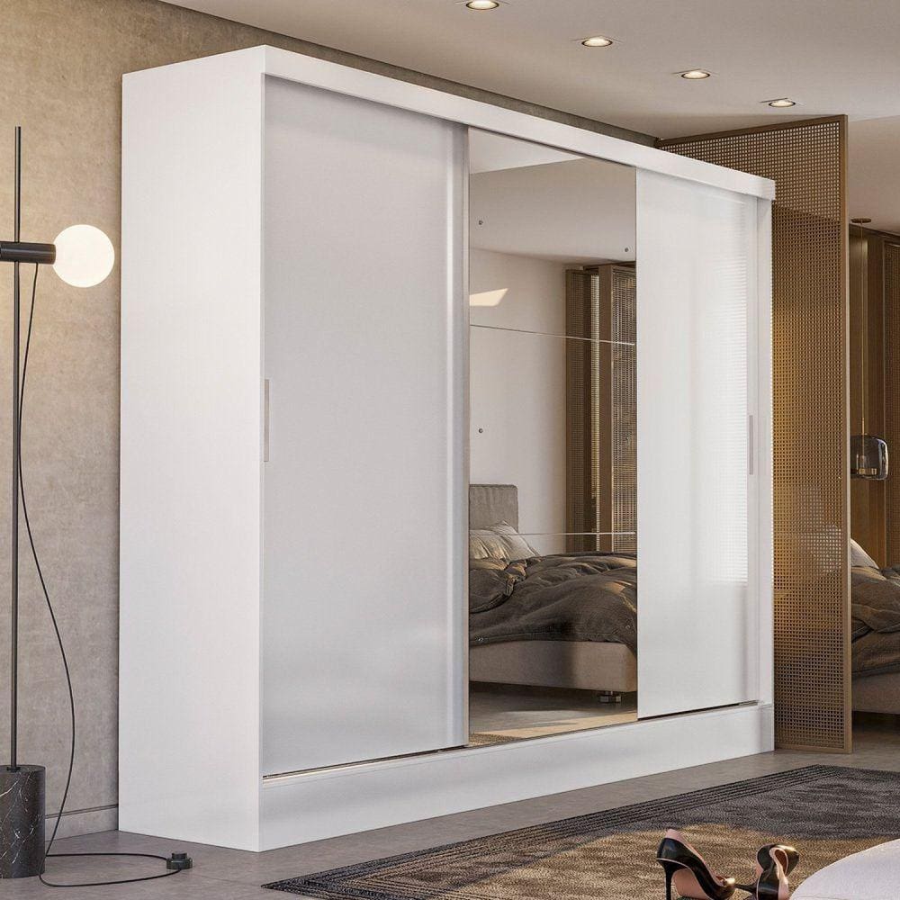 Guarda Roupa Casal 3 Portas Plata Demóbile Branco