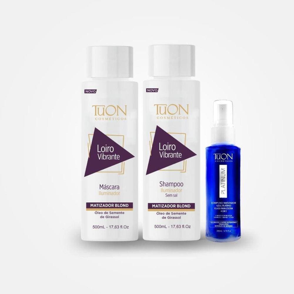 Kit Matizador Shampoo, Mascara E Platinum - Tuon