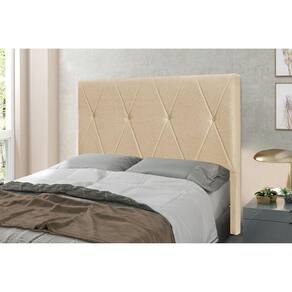 Cabeceira Casal 140cm Linho Rústico Aquilla Spezzia Decor Dourado