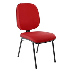 Cadeira Diretor Fixa com Lâmina Central Metal Wood Design Vermelho