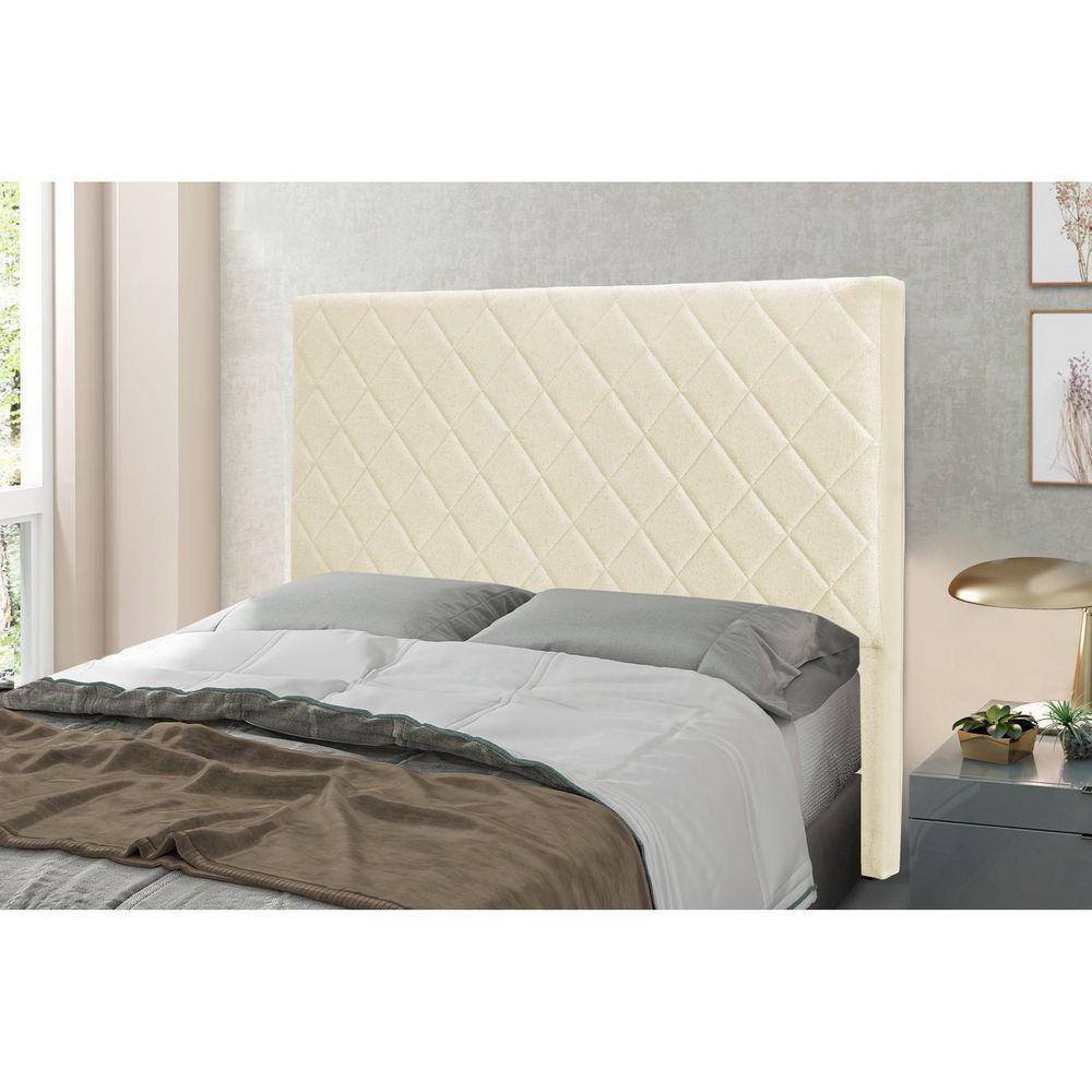 Cabeceira Queen 160cm Linho Rústico Esmeralda Spezzia Decor Pérola