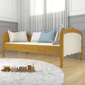 Cama Sofá com Estofado Botões encapados Versailles Timber Mel
