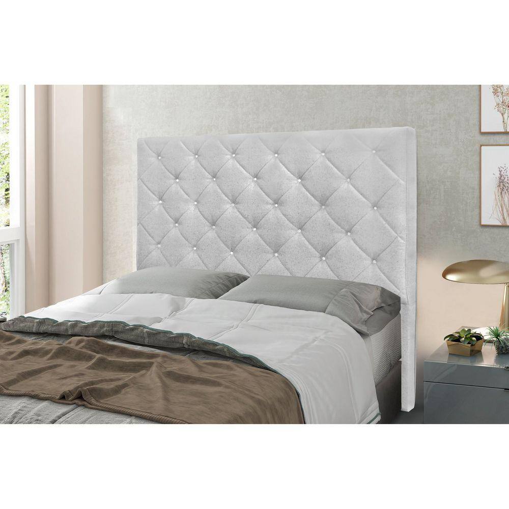 Cabeceira King 195cm Linho Rústico Tânia Spezzia Decor Grigio