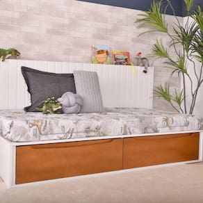 Cama Infantil com 2 Gavetas Sambalelê Prime Divicar Móveis Branco/Mel