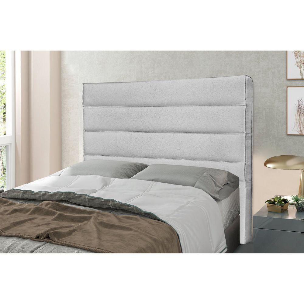 Cabeceira King 195cm Linho Rústico La Italiana Spezzia Decor Grigio