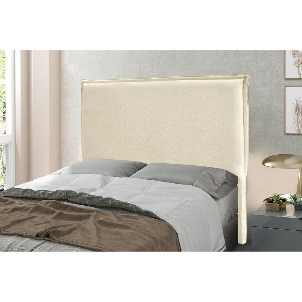 Cabeceira Queen 160cm Linho Rústico Veneza Spezzia Decor Pérola