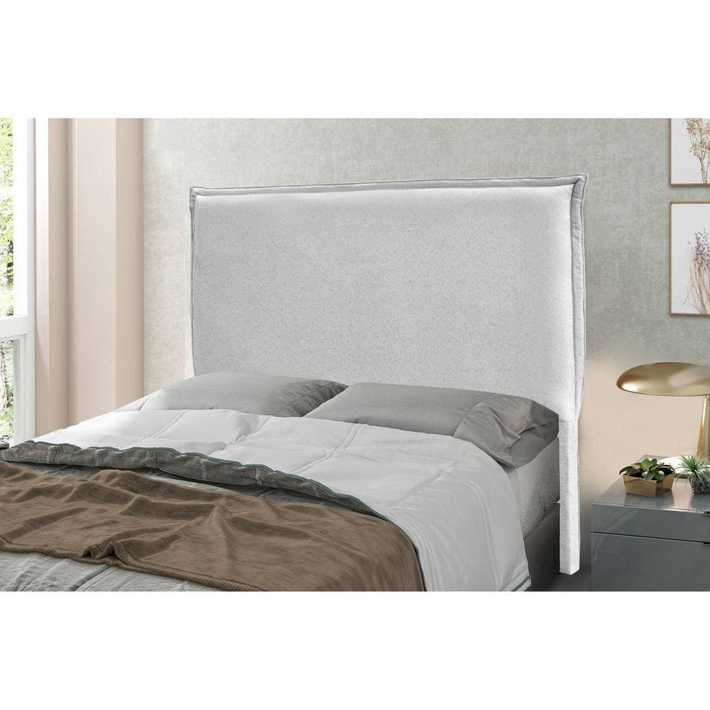 Cabeceira King 195cm Linho Rústico Veneza Spezzia Decor Grigio