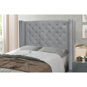 Cabeceira Casal 140cm Linho Rústico Vicenza Spezzia Decor Cinza
