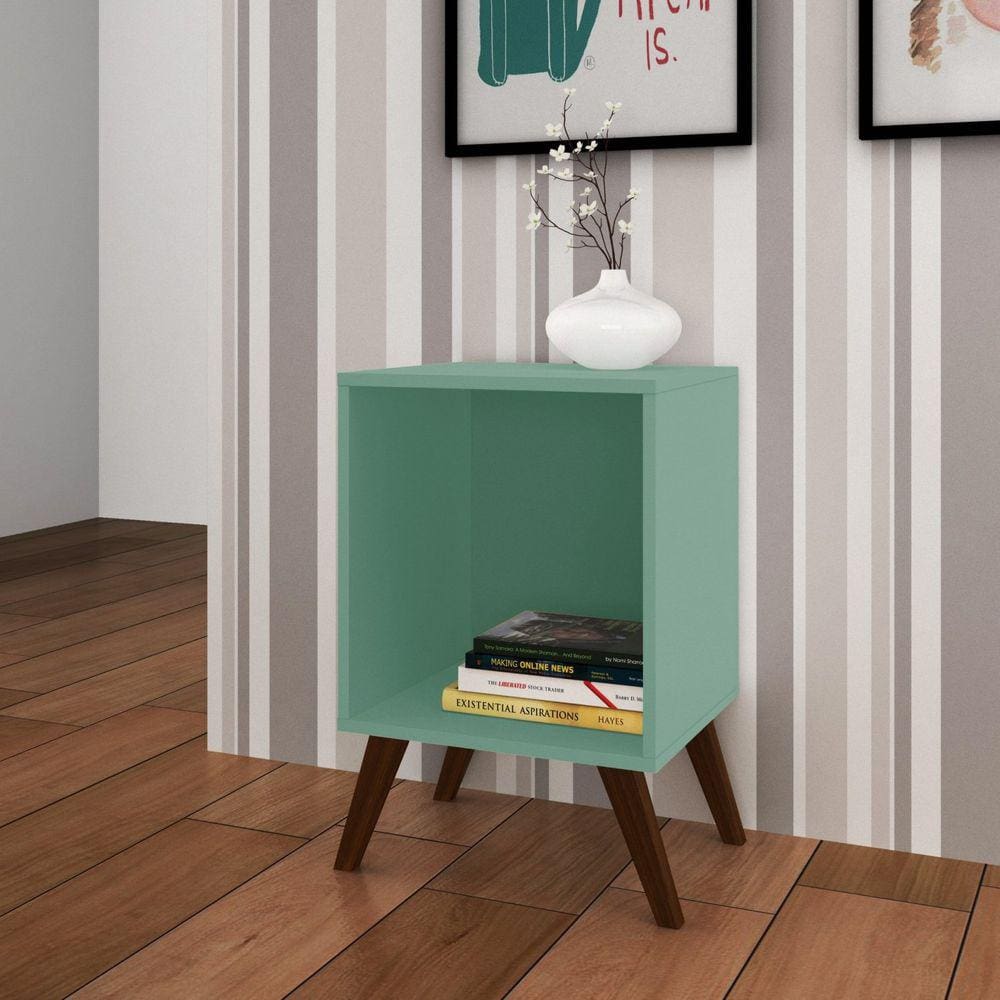 Mesa de Cabeceira Retrô com Nicho RT3013 Movelbento Movelbento Oliva