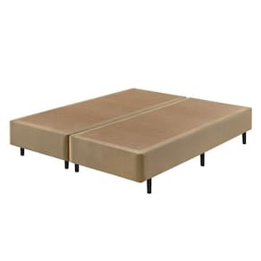 Base Box Somiê King ECO Veludine Liso 40x193x203cm Ecoflex Bege