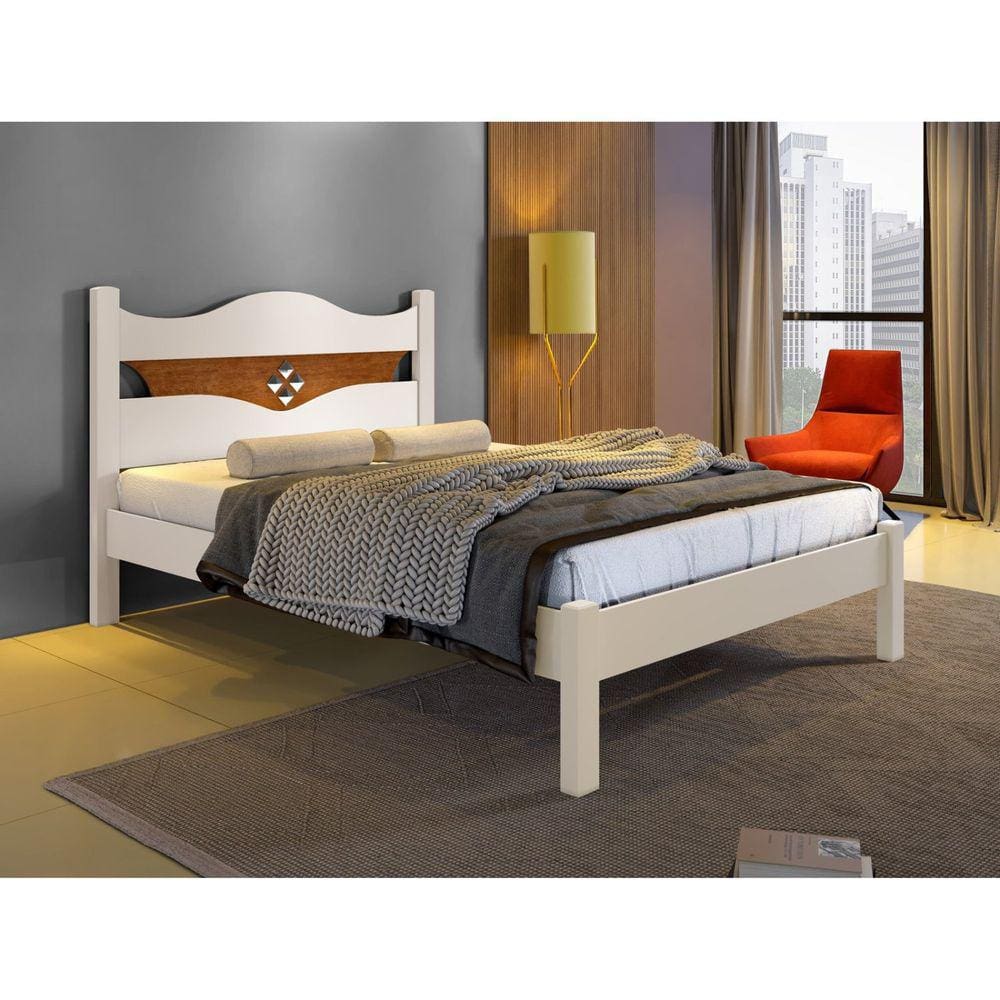 Cama Casal Julia Carmolar Off White /Canela