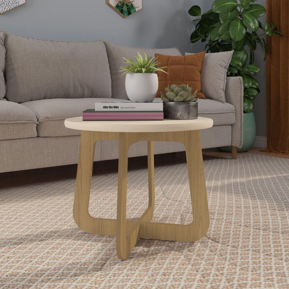 Mesa de Centro Jasmin Off White/Carvalho