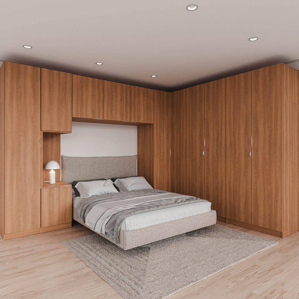 Guarda Roupa Modulado Canto 12 Portas 6 Peças Hera CabeCasa MadeiraMadeira Louro