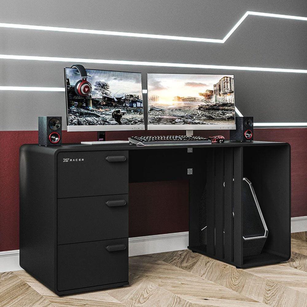 Mesa Gamer 1 Nicho XT Racer Expert Politorno Preto/Prata