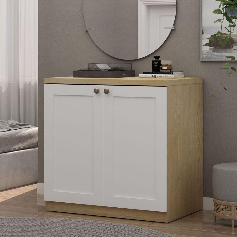 Balcão Provençal 2 Portas 100% MDF Savana Genialflex Savana/Branco