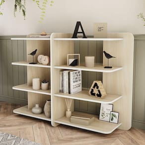 Estante 6 Nichos Eco Friendly Politorno Legno Salinas/Borda Branca
