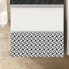 Lavatório de Porcelanato para Banheiro com Cuba Embutida Gabinete e Espelheira Bumi Mosaico