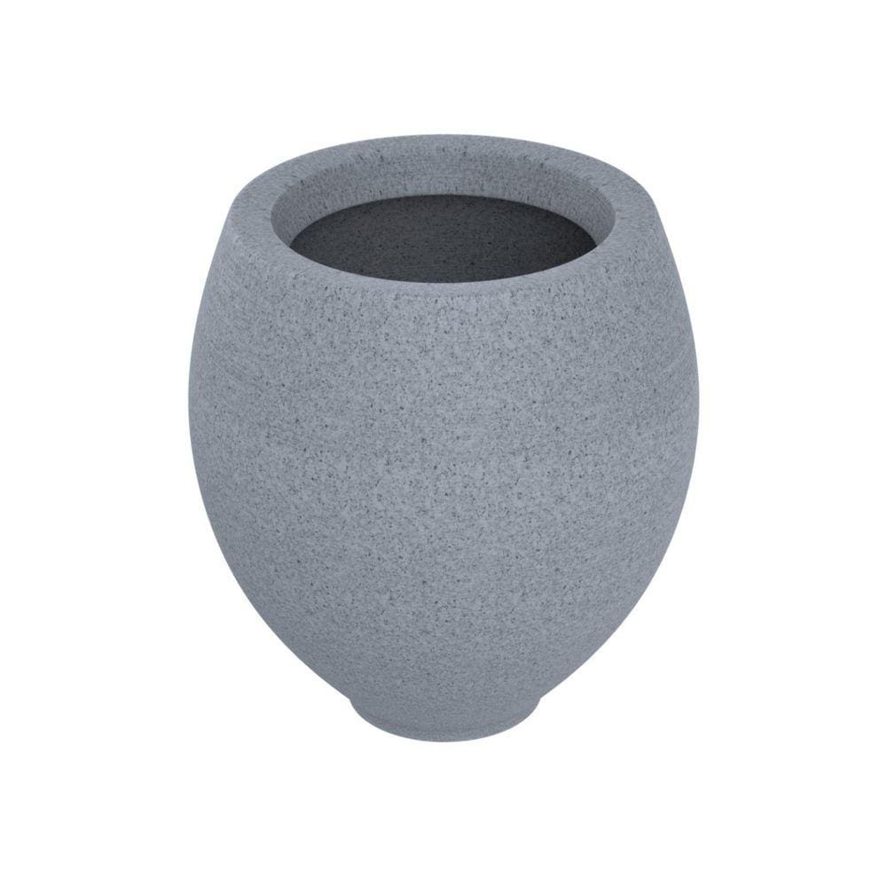 Vaso de Planta Oval 62x45cm Polietileno sem Prato Fibrarte Branco Stone
