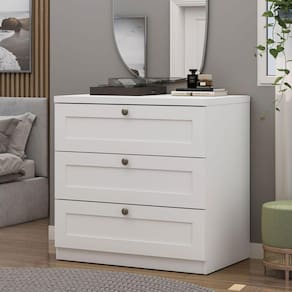Cômoda 100% MDF 3 Gavetas Provençais Infinity Genialflex Branco Fosco