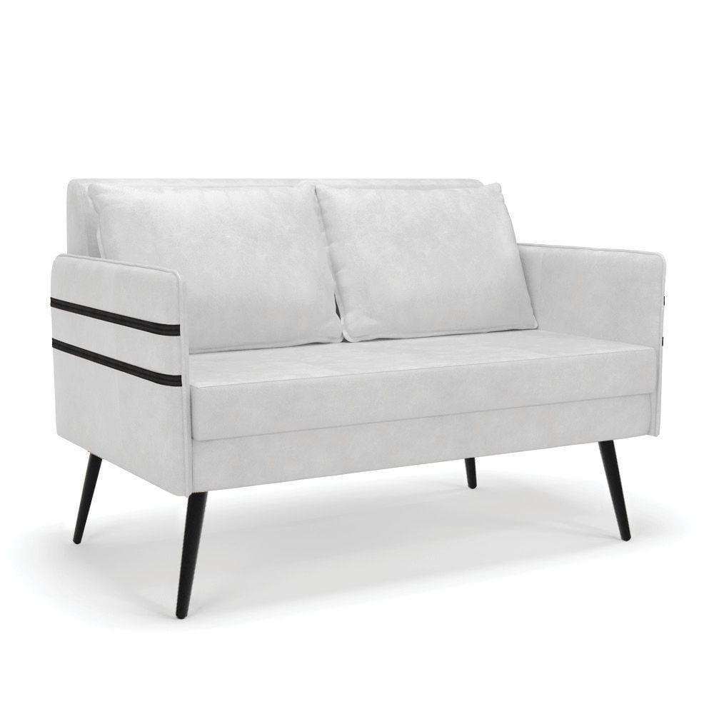 Namoradeira 02 Lugares Mari Corano De Ferro Branco