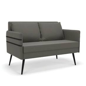 Namoradeira 02 Lugares Mari Suede Grafite De Ferro