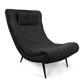Poltrona Sher Suede Pés Palito De Ferro - D`Rossi Cor Preto