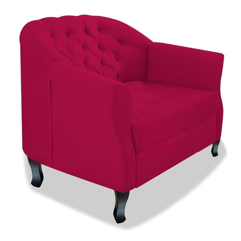 Poltrona Julia A02 Suede Doce Sonho Móveis Cor Pink