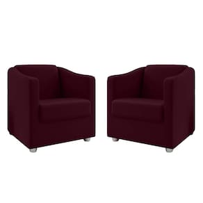 Kit 2 Poltronas Ana Suede Marsala Pés Cromado Pallazio