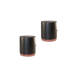 Kit 2 Banco Puff Redondo Decorativo Viena Preto - Adz
