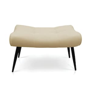 Puff Sher Suede Pés Palito De Ferro - D`Rossi Cor Bege