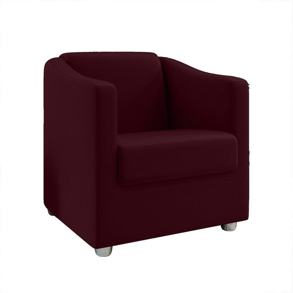 Poltrona Ana Suede Pés Cromado Marsala