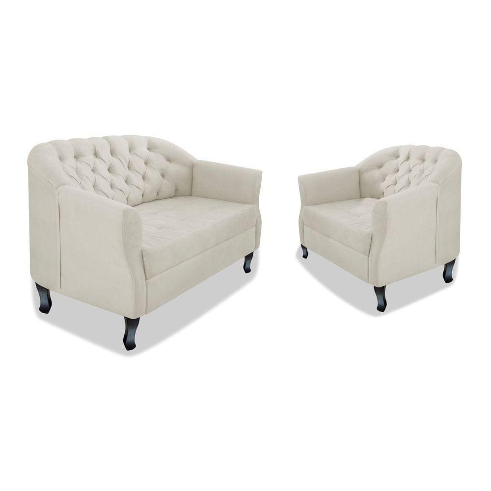 Kit Namoradeira E Poltrona Julia A02 Corano Bege