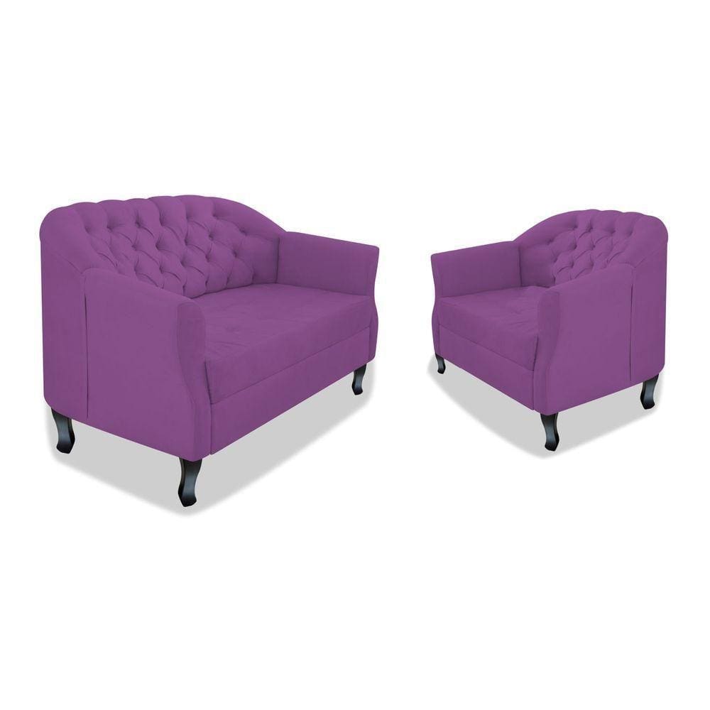 Kit Namoradeira E Poltrona Julia A02 Roxo