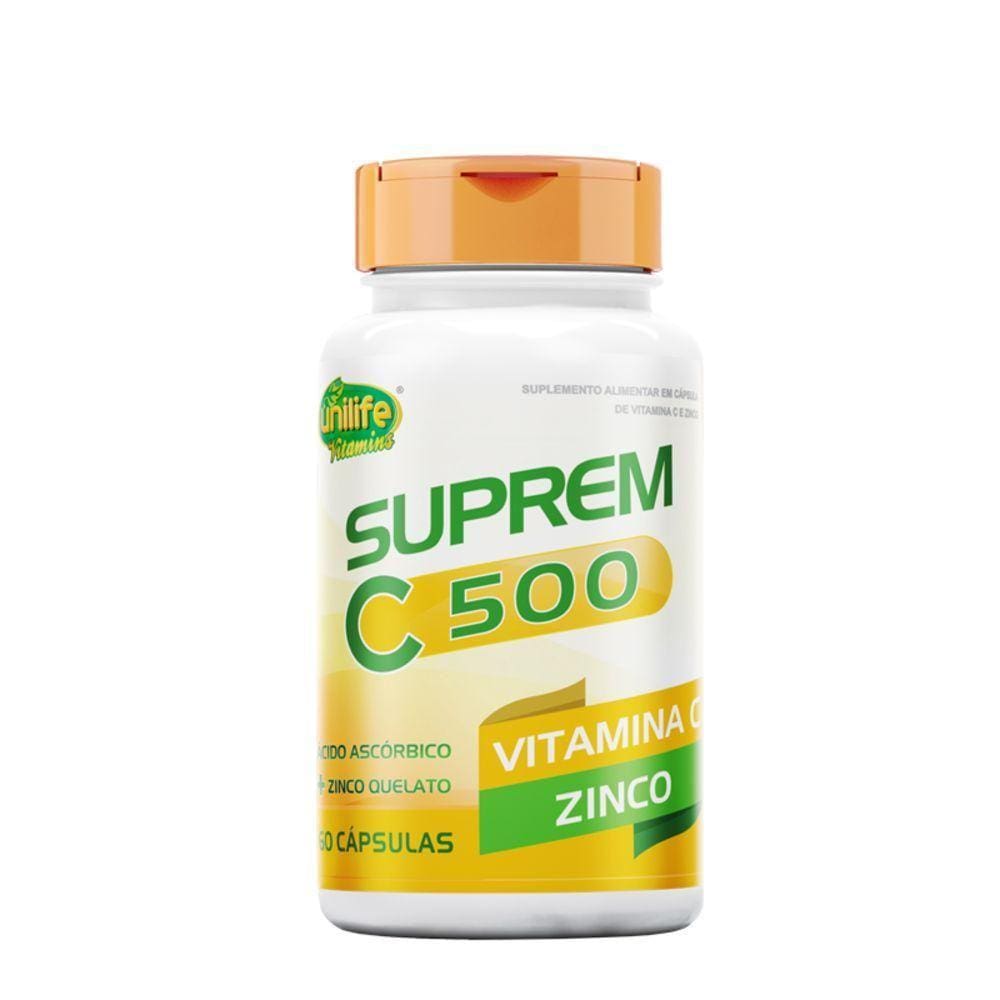 Kit 3 Suprem C 500 Vit C 500Mg + Zinco 7Mg Unilife 60caps