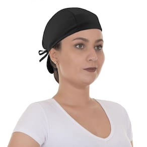 Kit 5 Touca Toca Bandana Cirúrgica Culinária Unissex Preto Artipé