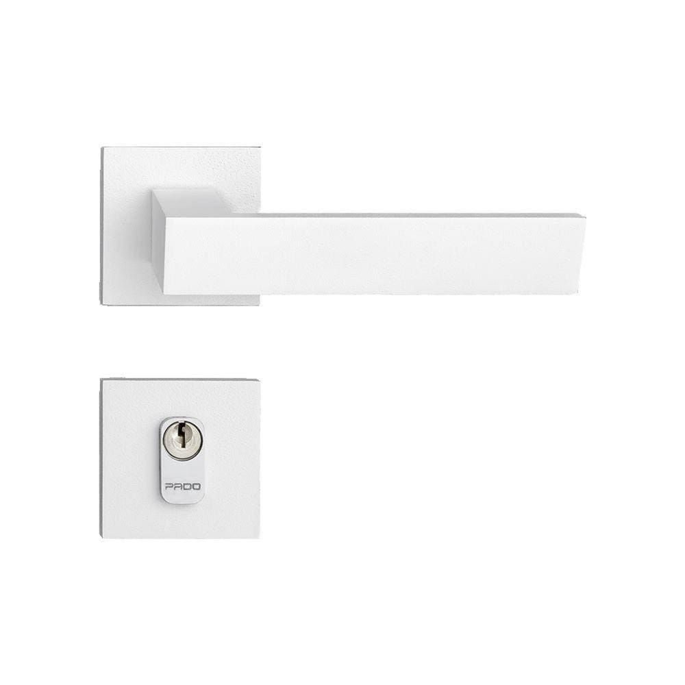 Fechadura Beethoven em Zamac Branco Texturizado Externa