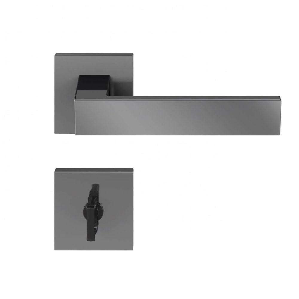 Fechadura em Zamac Beethoven ta Quadrada 55mm Grafite Polido Pado